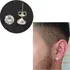 Brinco Masculino De Prata Pura 925 Diamante Sintético 7mm+nf