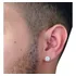Brinco Masculino De Prata Pura 925 Diamante Sintético 8mm+nf