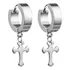 Brinco Masculino Feminino Argola 4mm Crucifixo Cruz Aço Inox