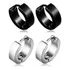 Brinco Masculino Feminino Argola Aço Cirúrgico Antialérgico Cor Preto&prata