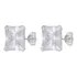 Brinco Masculino Prata Legítima 925 Quadrado Brilhante 10mm