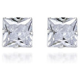 Brinco Masculino Zirconia Quadrado