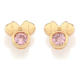 Brinco Minnie Baby Zircônia Rosa Claro 3 Mm Romamnel 527350