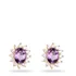 Brinco Ouro 18k 1,3cm Oval Pedras Naturais E Topázio Incolor