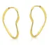 Brinco Ouro 18k 750 Argola Coracao Adulto-infantil 1.5cm Cor Amarelo Aqua Joias