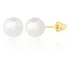 Brinco Ouro 18k 750 Pérola 6mm 2º Furo Feminino Adulto Par