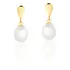 Brinco Ouro 18k 750 Pérola Biwa 6mm Natural Pendurada Adulto