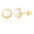 Brinco Ouro 18k 750 Rococó Pérola 5mm Natural Feminino