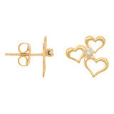 Brinco Ouro 18k Coracoes
