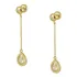 Brinco Ouro 18k Elos Português Gota Zircônias Promoção