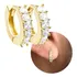 Brinco Ouro 18k Masculino Argola Cravejada Banhado Par C/nf