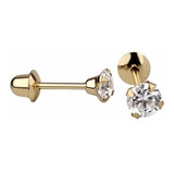 Brinco Ouro 18k Pedra