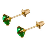 Brinco Ouro 18k Zirconia