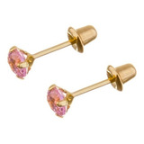 Brinco Ouro 18k Zirconia