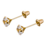 Brinco Ouro 18k Zirconia