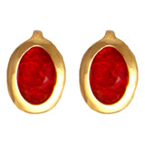 Brinco Oval Cristais Coloridos
