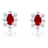 Brinco Oval Moldura Vermelho