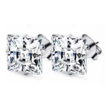Brinco Pedra Zirconia Quadrado