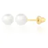 Brinco Pérola 4mm Ouro 18k 750 Infantil Bebê Recém-nascido