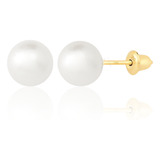 Brinco Perola 6mm Ouro
