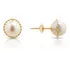 Brinco Perola 7mm Com Fio Torcido Ouro 18k Natural