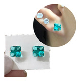 Brinco Quadrado Zirconia 6x6mm