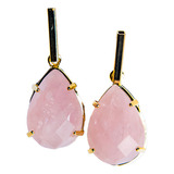 Brinco Quartzo Rosa Gema