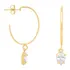 Brinco Rommanel Argola Cristal 526072 Banhado Ouro C/ Nota F Cor Dourado