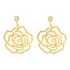Brinco Rommanel Banhado A Ouro 18k Cristal Flor Rosa Vazada