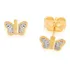 Brinco Rommanel Folheado Ouro Borboleta Rhodium Lindo 520164 Cor Dourado