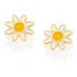 Brinco Rommanel Iantil Flor Margarida Folheado Ouro Com Cor Dourado/amarelo/branco