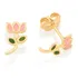 Brinco Rommanel Infantil Ouro 18k Florzinha Colorida 526501