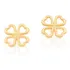 Brinco Rommanel Trevo Quatro Folhas Folheado Ouro 526477