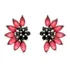 Brinco Topazio Rosa E Zirconias Negras Prata 925 Br1657