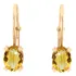 Brinco Trava Pura Prata 925 Dourada 18k - Citrino Oval 