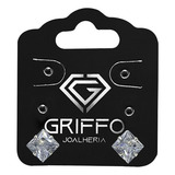 Brinco Zirconia Quadrado 6mm