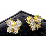 Brincos Abelha Com Zirconias