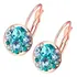 Brincos Argola /a Ouro Com Zircônias Swarovsky Cúbicas Azuis Cor Dourado