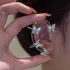 Brincos Borboleta Zircão Strass 1 Par Clipes K pop Ear Cuff Cor Prateado