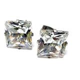 Brincos Com Zirconias Quadradas