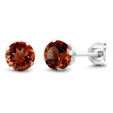  Brincos De Pedra Preciosa King Red Garnet 925 Prata Esterli