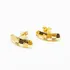 Brincos Diamantado Geométrico Meia Argola 13mm Ouro 18k