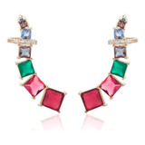 Brincos Ear Cuff Cristais