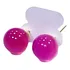 Brincos Esfera Pedra Natural Ágata Rosa Folheado A Ouro Br8