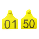 Brincos Grandes Amarelos Nº 01 Ao 50 Para Gado Bovinos Cor Amarelo