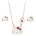 Brincos Hello Kitty Cat E Conjunto De Colares Para Presente