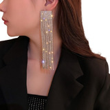 Brincos Longo Strass Comprido