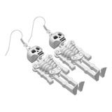 Brincos P/ Dia Das Bruxas Halloween Esqueleto Osso Fantasia