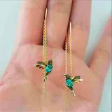 Brincos Passarinho Dourado Strass