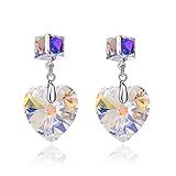 Brincos Pendentes Em Cristal Swarovski Da Cube Para Mulheres, Brincos De Prata Esterlina, Hipoalergênicos